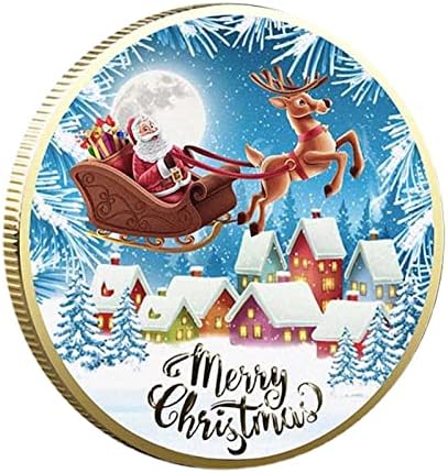 Uwariloy Sretan Božić Prigodni kovanice, božićni elementi suvenir kovanice Djed Mraz necirkulirani novčić za djecu, zanatski ukrasi