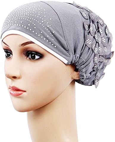 Turban Hat Pearl Beading Chemo Cap Women Šal od glave omota hijib kapica glava prekrivajući muslimanski rastezljiv retro gubitak kose