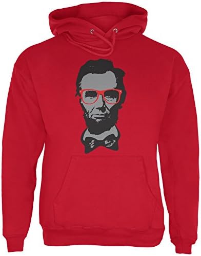 Abraham Lincoln Hipster Geek naočale crvena kapuljača za odrasle