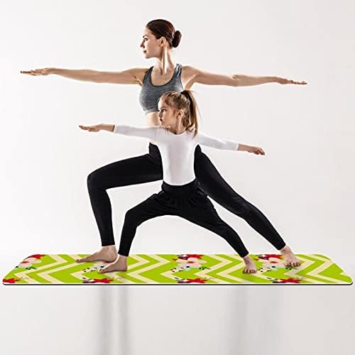 Debela vježbanja i fitness 1/4 joga prostirka s cvjetnom s zelenim cik -om zag prugama tiskanje za joga pilates i podove fitness vježba