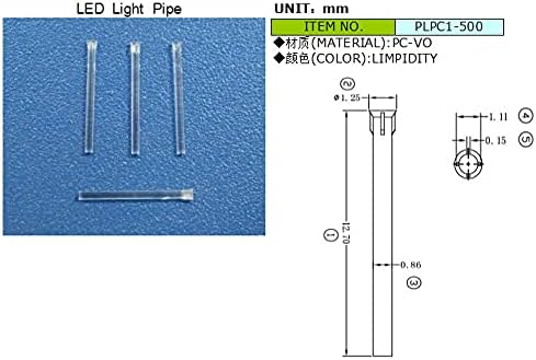 10pcs svjetla vodič Stupac Vanjski promjer 1 mm LED zakrpe za patch vodiči Koncentrirajući stupci 3/12,7 mm duljina