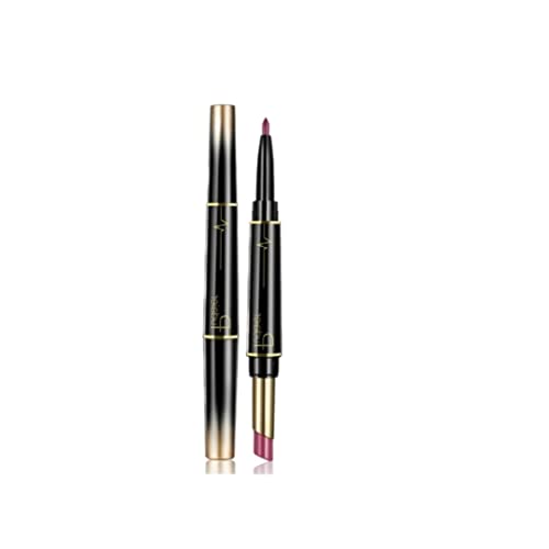 Olovka za usne 2-u-1 uvlačivi alat za šminkanje s uvijenim dizajnom, dugotrajna, visoko pigmentirana boja usana savršeni mat ruž za