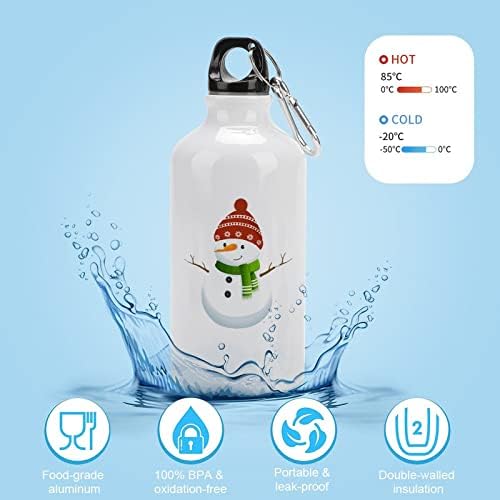 Xmas snjegović aluminijske boce za vodu prijenosna sportska boca putnička šalica s poklopcem s poklopcem za muškarce žene