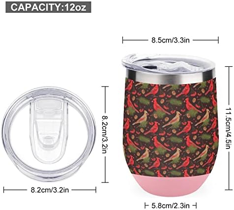 Kardinalna i smreka uzorka šalica vakuuma vakuuma Izolirana šalica kave od nehrđajućeg čelika putnička boca s poklopcem 12 oz s poklopcem