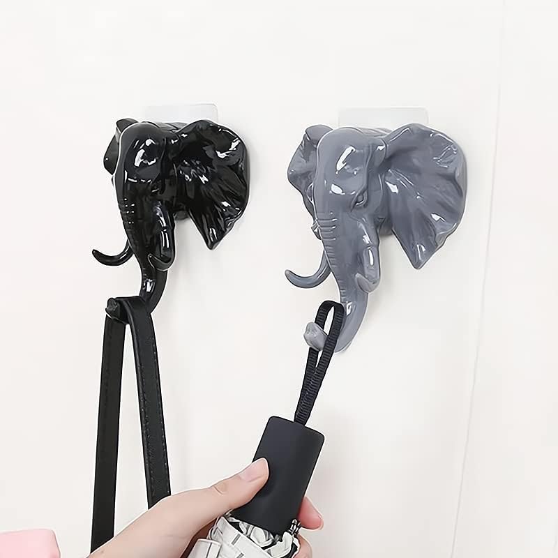 Comimark 4 PCS slon glava za samo ljepljivu kuka za kuka za kuka za kuku ključevi ljepljivi držač