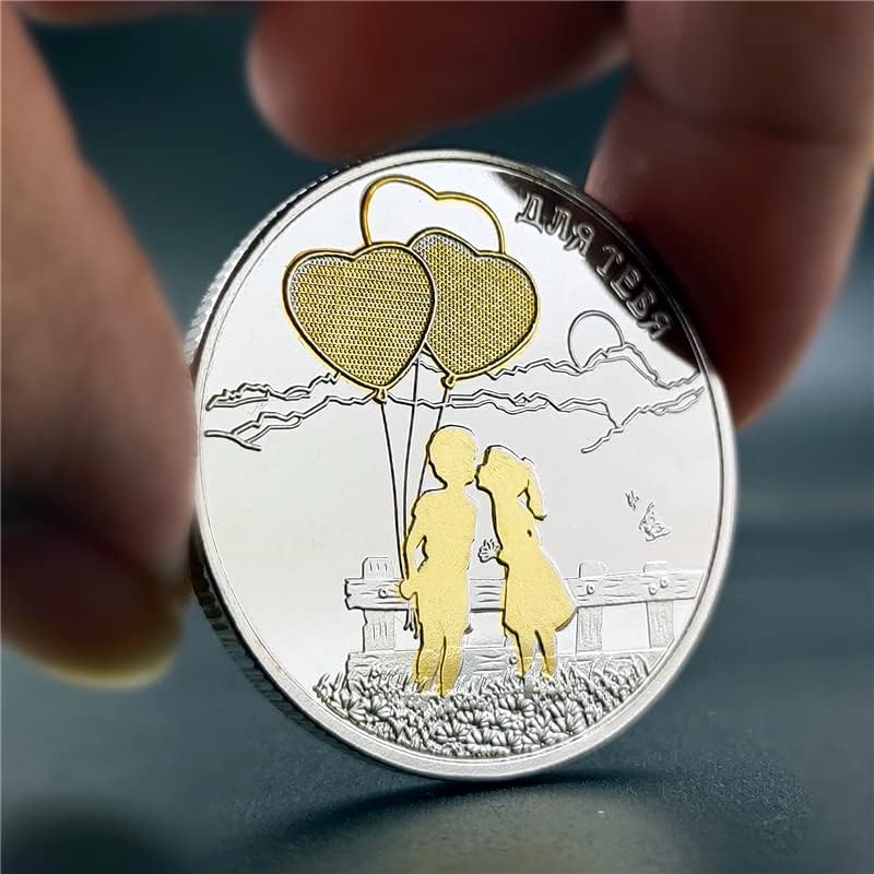 Zlatna i srebrna dvobojna kovanica strana valuta dvobojna komemorativna kovanica par darovi ljubavi kovanice bogatstvo ukrasi reljef