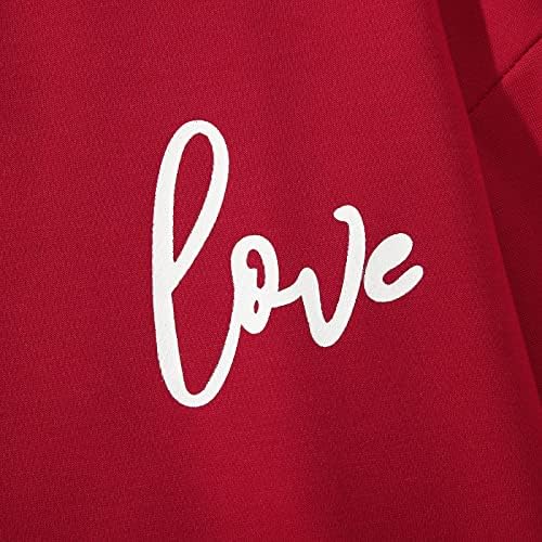 Ženski slatki srčani uzorak lakat tiskani casual pulover dugih rukava majica Valentinovo pulover vrhovi