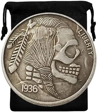 Kocreat Kopija 1936. U.S Hobo Coin - Indijanci lubanja i bika srebrna replika Morgan Dollar SUVENTIR COIN COINCH COINKAK LOKARKI COIN