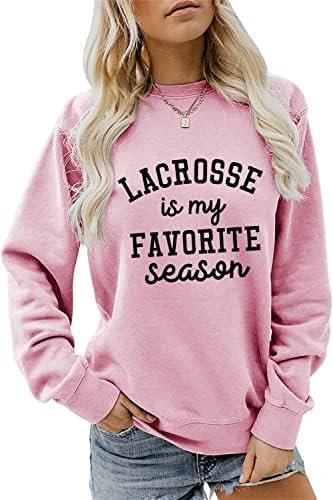 Jverf lacrosse mi je najdraža sezona dukserica žena tiskana vintage dugih rukava pulover majice gornje lacrosse