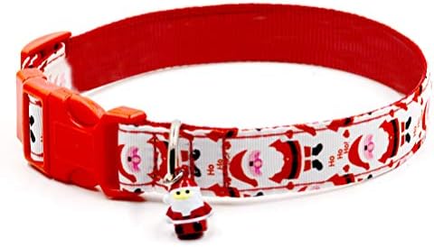 2pcs božićni kućni ljubimac mačji ovratnik Djeda Mraza tiskane ogrlice za pse zalihe kućnih ljubimaca najlon podesive ogrlice - Veličina