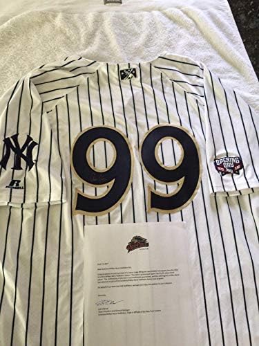 New York Yankees Aaron Sudac potpisao igru ​​rabljeni Scranton Pin Stripe Jersey JSA LOA - MLB igra korištena dresova