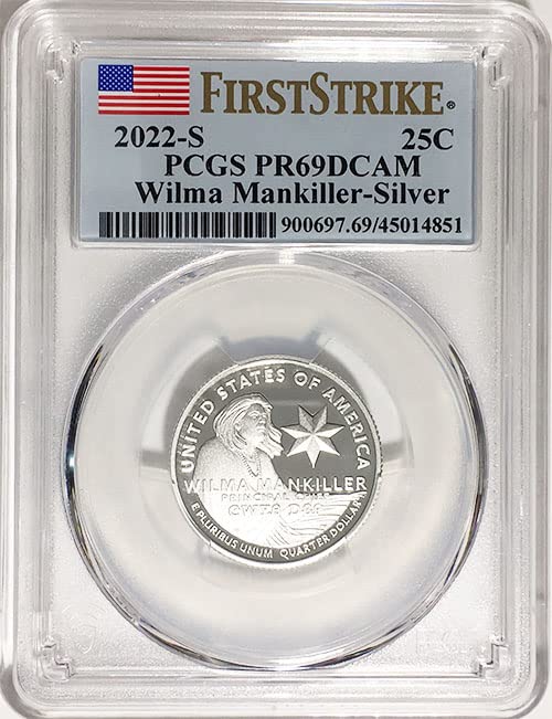 2022. S srebrni dokaz American Women Quarter Wilma Mankiller Quarter PR 69 DCAM First Strike Label PCGS