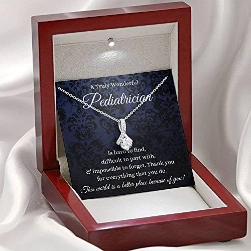 Nakit za poruke, ručno izrađena ogrlica- Personalizirani poklon Petit vrpca, poklon za Doctor ogrlica Poklon za pedijatar liječnik