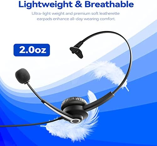 VOISTEK 2,5 mm Otkazivanje buke telefona, kabel s fiksnim slušalicama s mikrofonom i podešavanjem glasnoće za podešavanje prekidača
