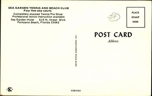 Teniski i plažni klub, četiri prekrasna Zemljana terena, Hotel amelide, 615 N. Ocean Boulevard. Izvorna Vintage razglednica