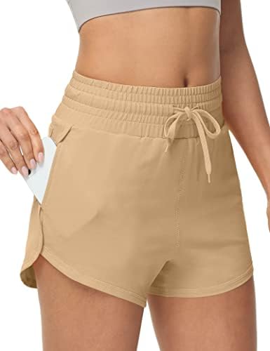 Urkeuf ženske znojne pamučne kratke hlače s džepovima visoki struk povremeni ljetni atletski trčanje kratke hlače udobne kratke trake