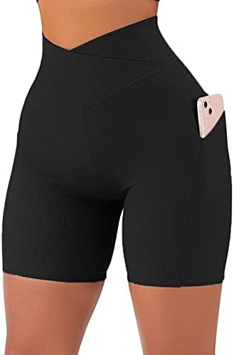 Pamučne biciklistice kratke hlače žene 5 inča ženske uske omotnice navojne joge hlače visoki struk verzija fitness