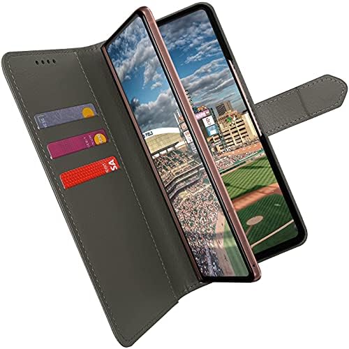Torbica-novčanik Qoosan za Samsung Galaxy Z Fold 3, tanak flip torbica za telefon od umjetne kože sa sklopivim stand-držač za kartice,