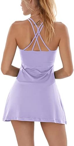 Teniska haljina za žensku haljinu za vježbanje s ugrađenim grudnjakom i kratkim džepovima Atletska haljina za vježbe golf haljina
