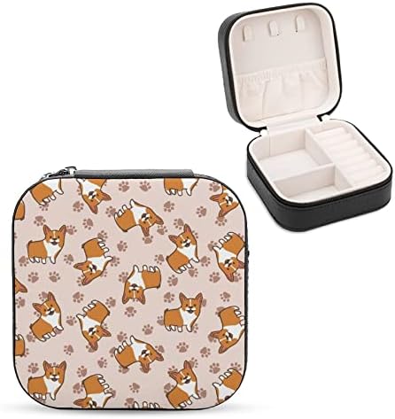 Nahan Box nakit Slatki corgi psi i uzorak šapa prijenosni nakit kućišta nakit kutija za ogrlice prstenove naušnice