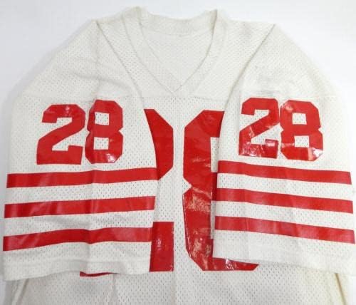Krajem 1980 -ih početkom 1990 -ih San Francisco 49ers 28 Igra korištena White Jersey 44 747 - Nepotpisana NFL igra korištena dresova