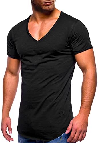 Hddk muški vitki fit v vratni majice kratki rukavi sportski casual majica majice ljetna mlada tinejdžeri za vježbanje atletski vrhovi