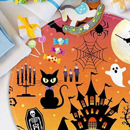 Heoeh Halloween ilustracije, non Slip DoorMat 15,7 Okrugli tepih tepiha tepiha za djecu spavaće sobe za dječju sobu za igralište rasadnik