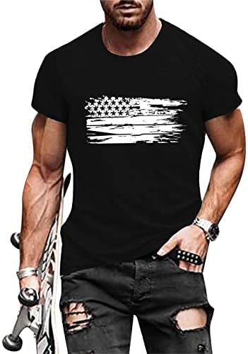 XXBR MUŠKARNI američki neovisnost Majice Majice Zvijezde i pruge Print majice za tinejdžerke usa mišića s kratkim rukavima vrhovi teretana
