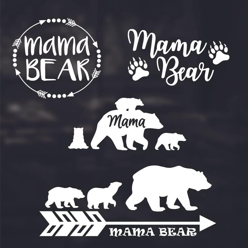 Liam Carlton Mama Bear Decal Mama medvjeda strelica, Medvjed s mladuncima, hodanje mama medvjeda, medvjeda Claw White nije tiskana