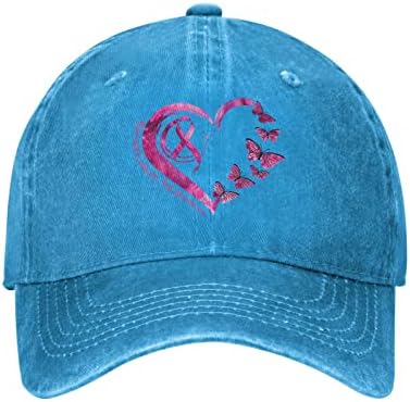 Ružičaste vrpce leptir heart bejzbolske kape za žensku svijest o raku dojke bejzbol šešir za muškarce vrpce za podršku kapu