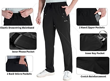 Tkanine muške lagane elastične hlače struka za atletske trenirke s džepovima s patentnim zatvaračem za planinarenje casual putovanja