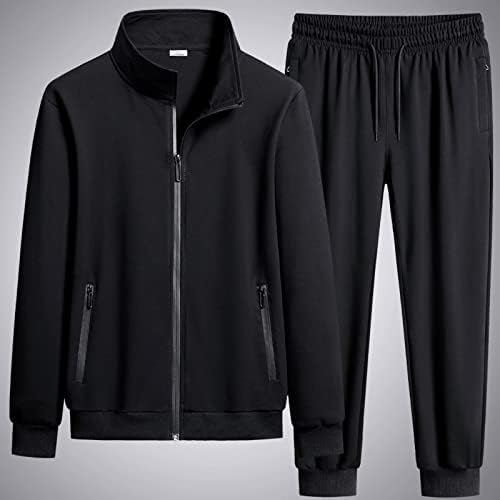 Muško odijelo za znoj 2 komada Outfit casual puna jakna s patentnim zatvaračem i trenirke za treniranje jeseni zimski vitki fit trening