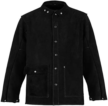 Kožna jakna za zavarivanje - toplina i toplina otporna na tešku kavu s podijeljenom kožnom kožom fr radna jakna