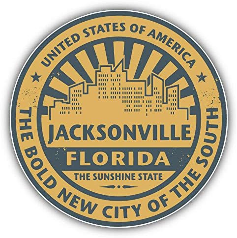 KW Vinyl Jacksonville Florida USA Grunge Rubber Travel Mark naljepnica naljepnica