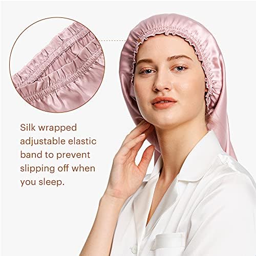 Lilysilk ženska svilena kapica za spavanje 19 momme 100 prave svilene poklopce s mekim elastičnim trakom za kosu