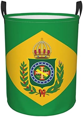 Zastava brazilskog carstva košara za rublje okrugla torba za rublje sklopiva košara za spavaću sobu košara za kupaonicu
