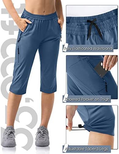 33.000ft ženske hlače Capri golf casus casual Brzi suho upf 50+ lagane rastezljive teretne hlače s džepovima
