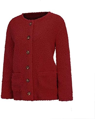 O-Neck Womens Solid jakna toplo zimska dugačka kaputa za vanjsku odjeću Ladies Faux ženski kaputa Zvjezdane kapuljače Žene žene
