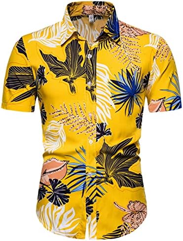 UBST plaže košulje za muške, ljetni kratki rukavi vintage tropsko cvjetni tiskani vrhovi gumb dolje labava ležerna košulja kratka rukava