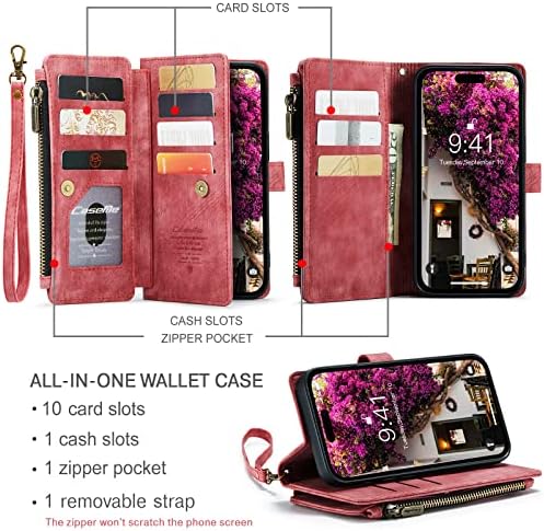 Torbica-novčanik CaseMe za iPhone 14 Pro Max, torbica za iPhone 14 Pro Max nositelj kartice, kožna torbica za iPhone 14 Pro Max za