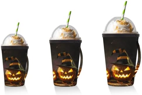 Halloween bundeva Lantern 06 ledena rukava za višekratnu upotrebu s ručicom neoprene čahura za sodu, latte, čaj, pića, pivo