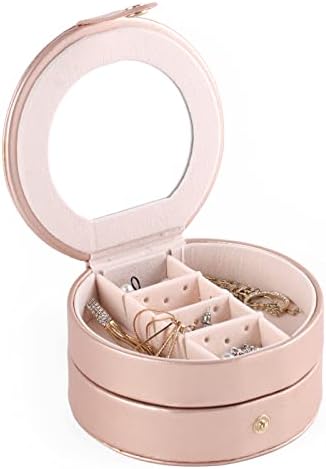 Mala kutija za organiziranje nakita za djevojčice s ogledalom za djevojčice Ženski privjesci naušnice prstenje kutija za pohranu