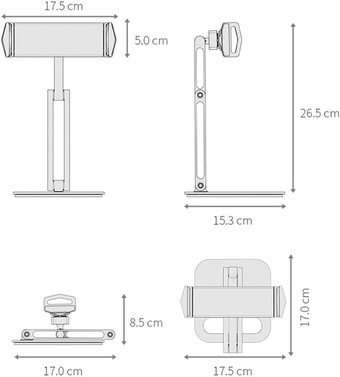ZSEDP dugačka ruka aluminijska legura tableta podesiva stalak za savijanje ergonomska 360 ° rotirajuća tableta stezaljka