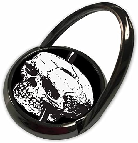 3Drose crno -bijela lubanja Phineas Gagea s tampiranjem željeznog vektora - prstenovi telefona