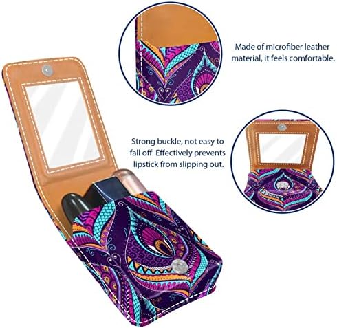 Mini torbica za ruž za usne s ogledalom za novčanik, organizacija prijenosnog kućišta za držanje paunovog perja