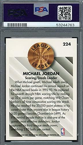 Michael Jordan 1993. Fleer košarkaška karta 224 Ocjenjiva PSA 9 metvica