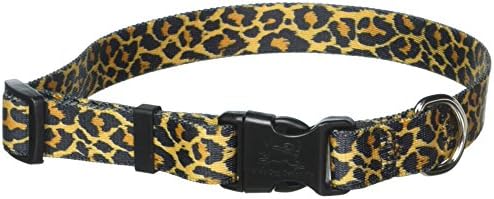 Dizajn žutog psa Leopard Skin Dog Collar uklapa se u vrat 14 do 20 /4 širok, srednji 3/4 širok