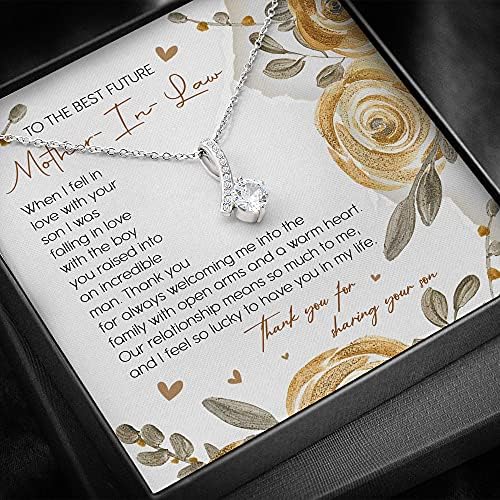 Kartica s porukama, ručno izrađena ogrlica - Ogrlica svekrva - Hvala vam ogrlica Majke u zakonu - AB -BT800 - Nakit za ogrlicu s poklon