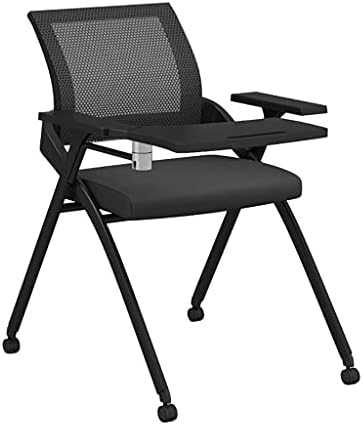 Aerveal crna ergonomska stolica školjke, metalna preklopna stolica, s kotačima za kotače ， stolica kombinirana tableta gornji dio ，