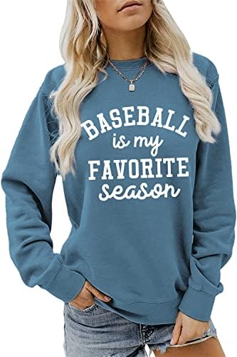 Jverf bejzbol mi je najdraža sezona dukserica za bejzbol mama košulja s dugim rukavima pulover pullover vrhovi gar za dan džempera